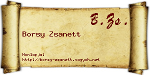 Borsy Zsanett névjegykártya